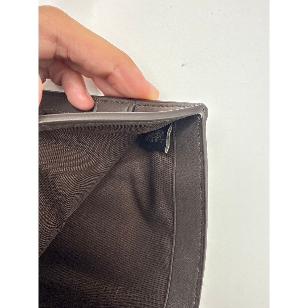 Coach C2862 Snap Wallet Brown Pebbled Leather Bifold Zip Coin Purse Gold - Picture 4 of 6